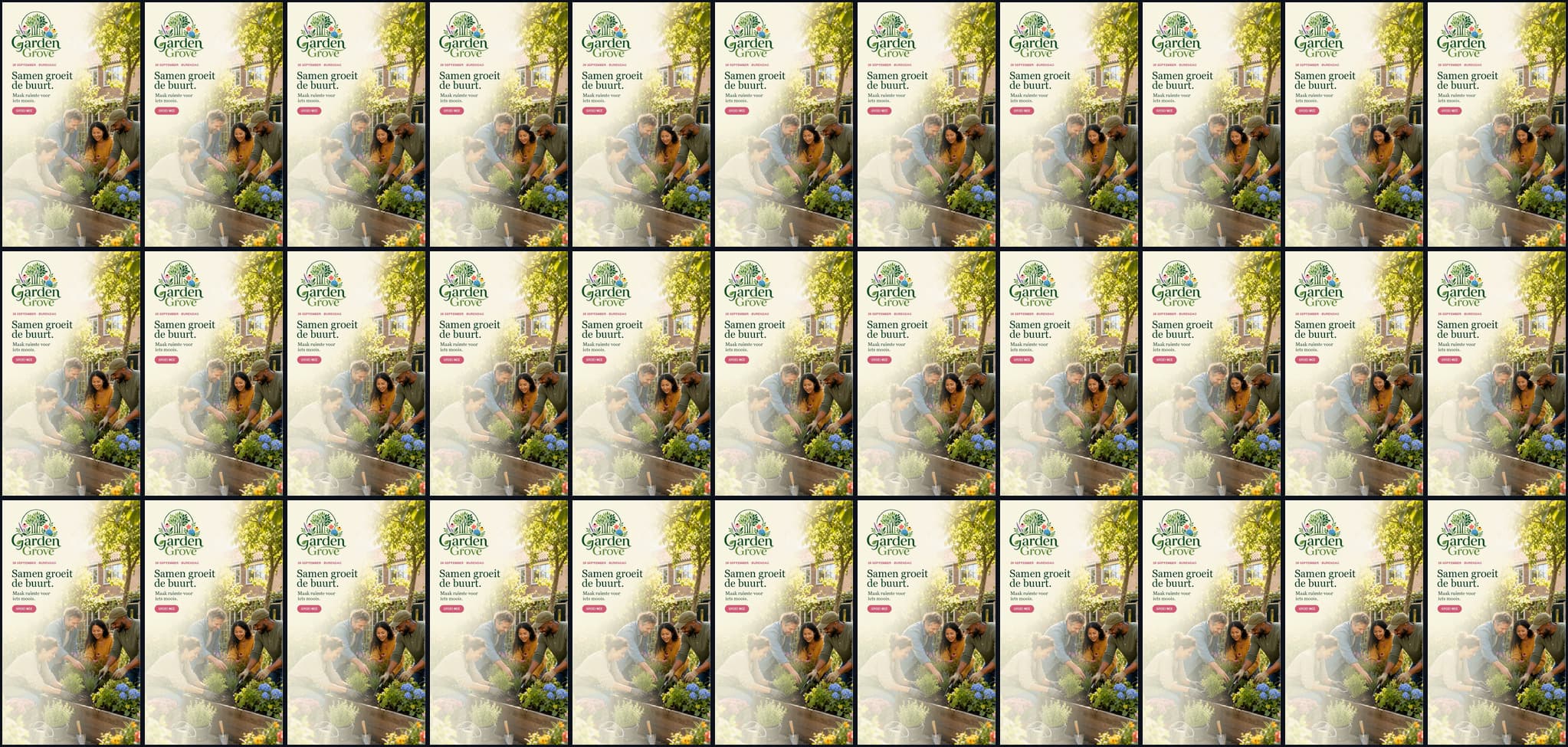 Sampled Garden Grove frames from native 12, native 20, and conservative Spectrum 20 H3 runs