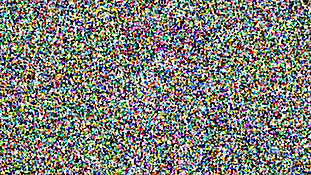 Decoded Z-Image-Turbo latent after the first of nine denoising steps, showing colored noise