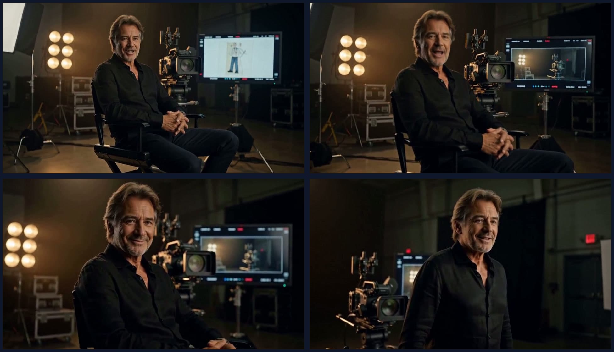 Four frames from a MiniMax H3 two-scene continuity test