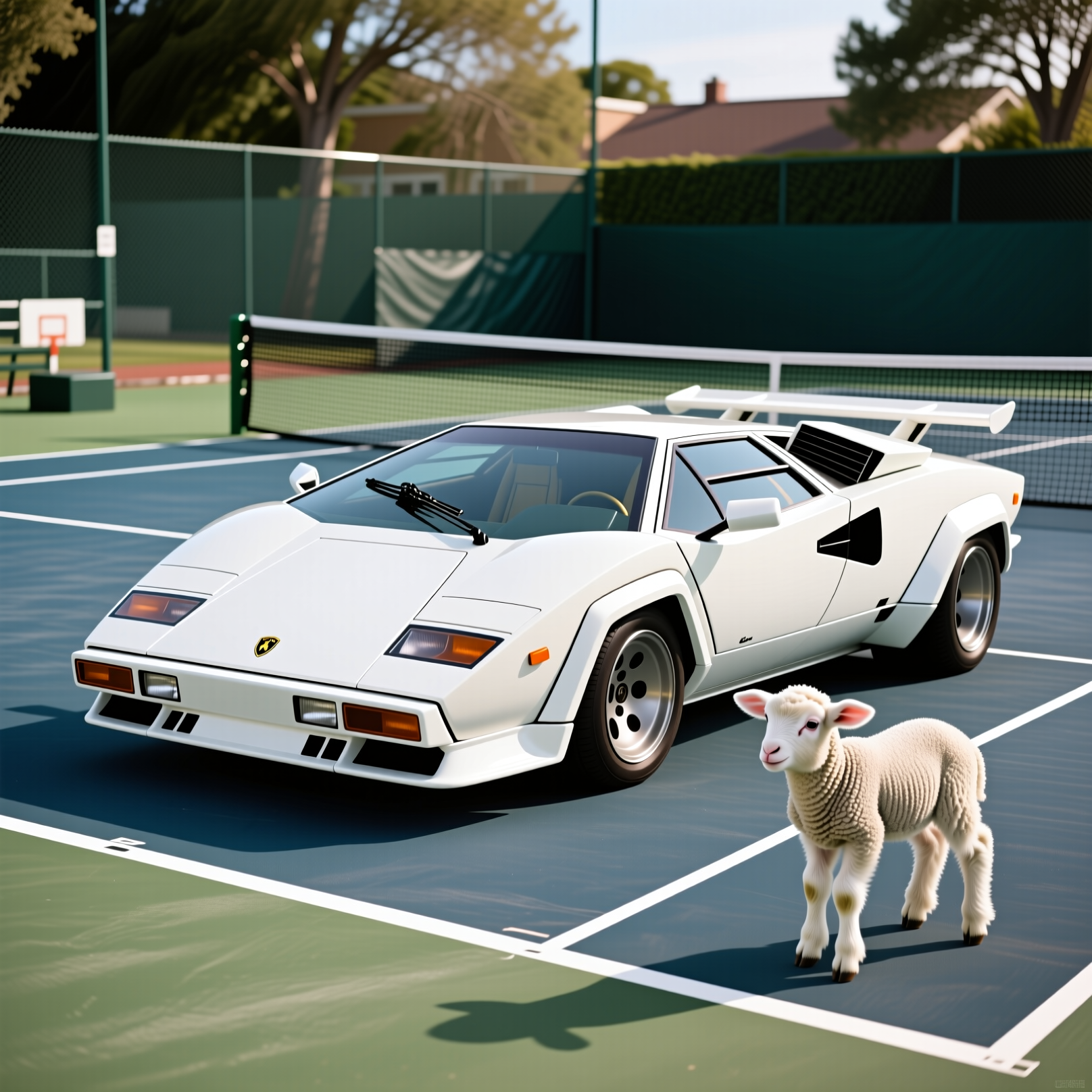 Countach On Tenniscourt